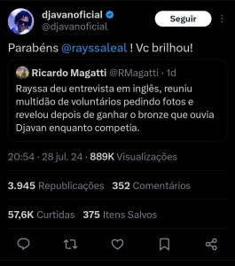 Djavan elogia Rayssa Leal